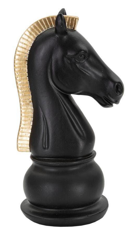Caballo decorativo negro y dorado