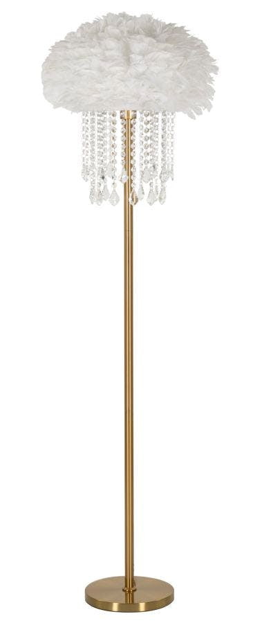 Lámpara de pie diamante en metal dorado