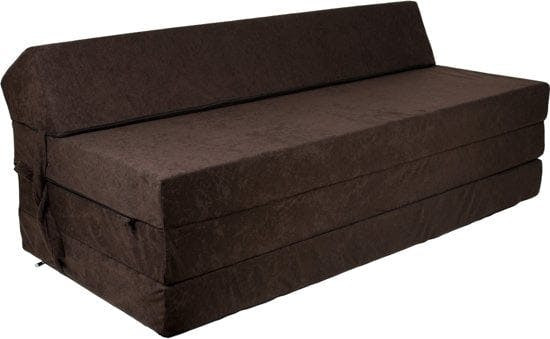 Colchón plegable con almohada 200x120x10 cm marrón