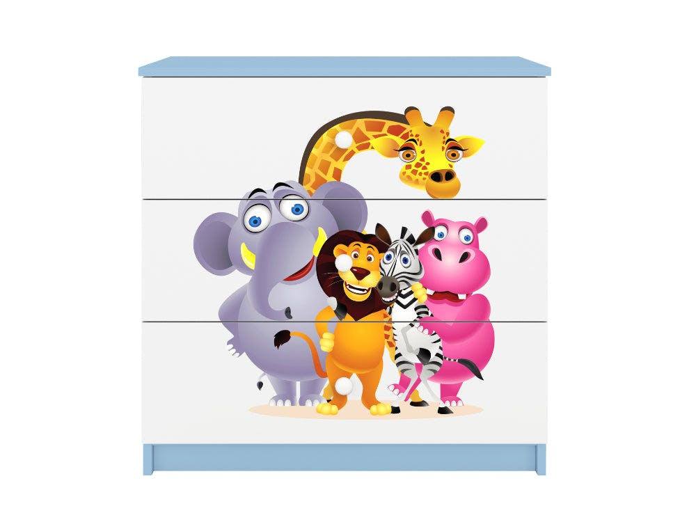 BabyDreams Zoo Blue chest of drawers