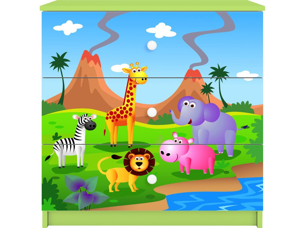 Cómoda BabyDreams Safari Green en tablero laminado