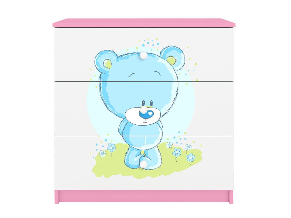 Cómoda BabyDreams de 3 cajones en laminado con motivo Teddybear