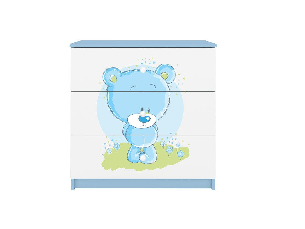 Cómoda BabyDreams Teddybear en tablero laminado azul