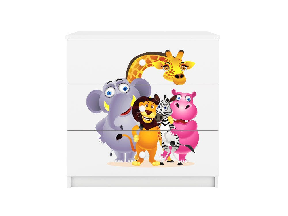BabyDreams Zoo laminated dresser white