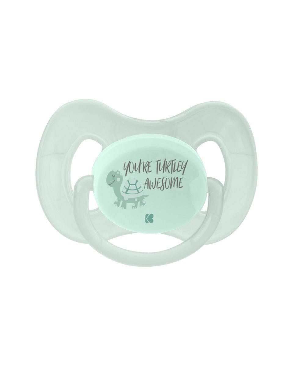 Chupete Turtley Awesome Mint ortodóntico 0-6 meses con estuche
