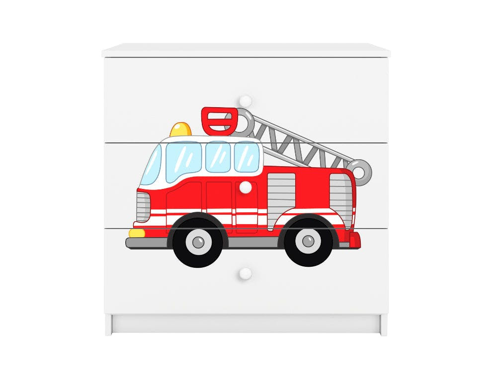 BabyDreams Fire Brigade laminated dresser white