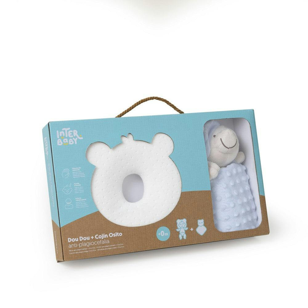 Almohada para plagiocefalia y doudou azul