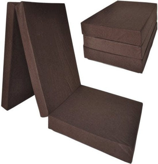 Colchón de camping plegable extra grueso marrón