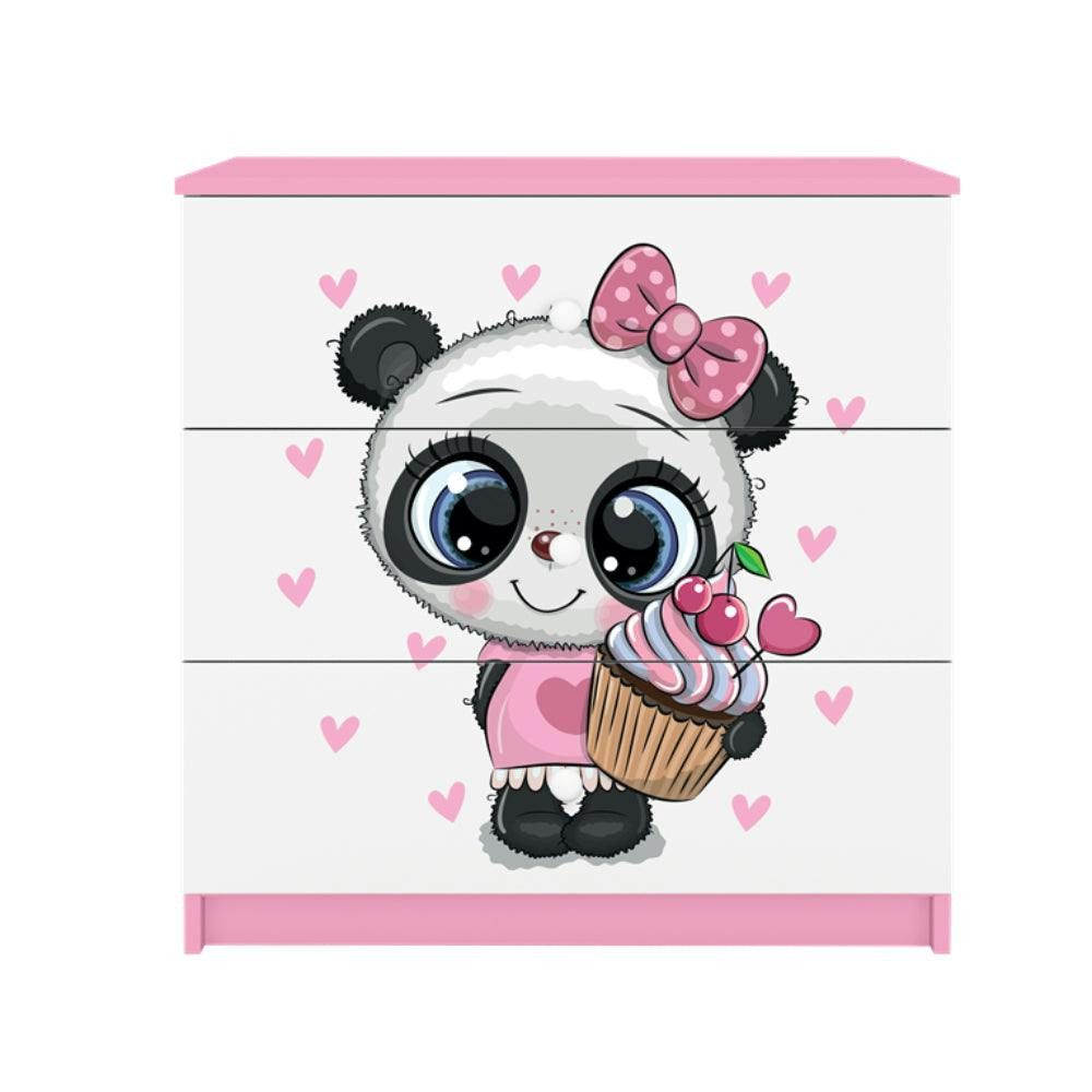 BabyDreams Panda Pink laminated dresser 3 drawers