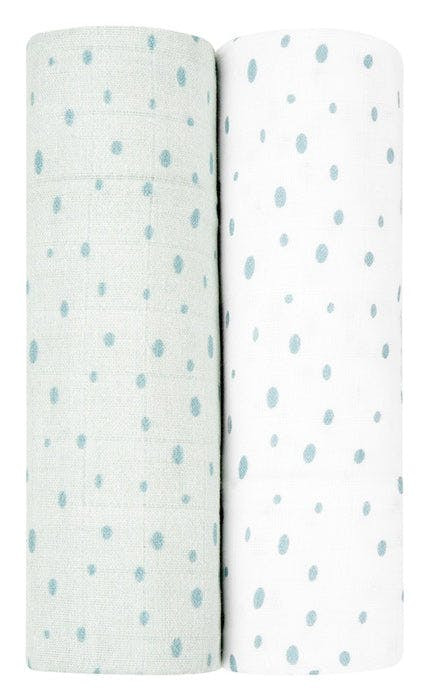 Conjunto muselinas 2 unidades 80x80 cm Dots azul