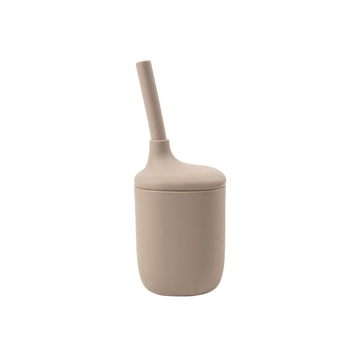 Vaso de entrenamiento de silicona Markland con tapa y pajita - caqui