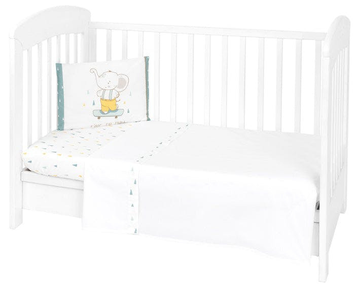 Juego de cama para bebé 3 piezas Elephant Time 70x140 cm