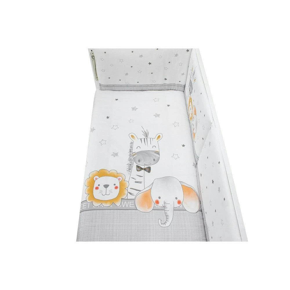 Juego de 2 piezas para cama infantil - colcha y protector con estampado de animales