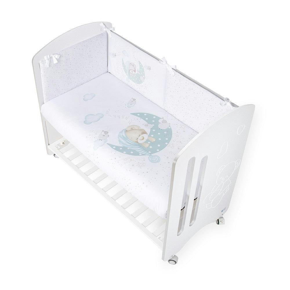 Conjunto de cama infantil 2 piezas colcha y protector Bear Sleeping verde