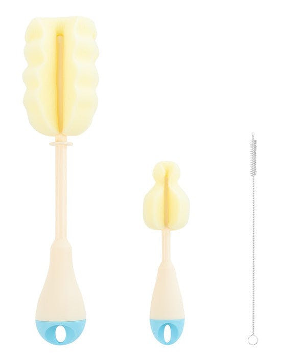3-piece bottle, teat and straw cleaning brush set blue