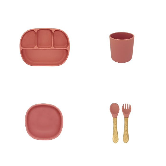Set de alimentación de silicona rose