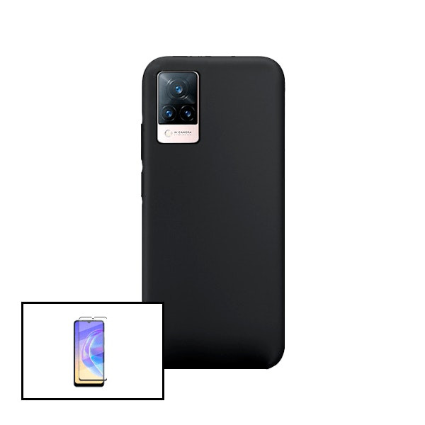 Kit Protector de Cristal Templado y Funda de Silicona Líquida para Vivo V21
