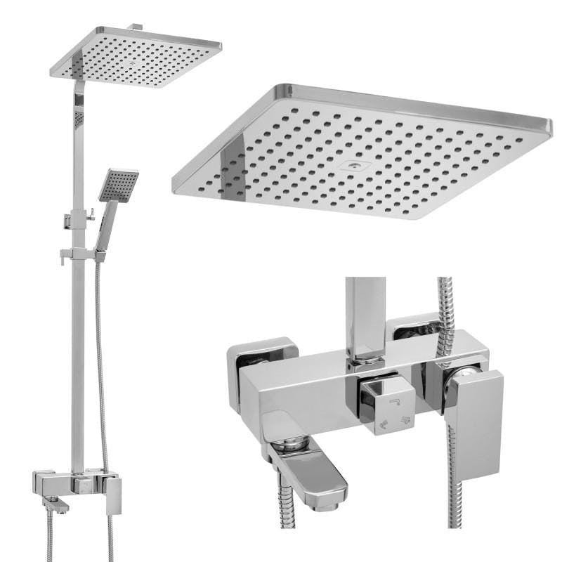 Shower set with bath mixer, hand shower and 30 cm ceiling shower