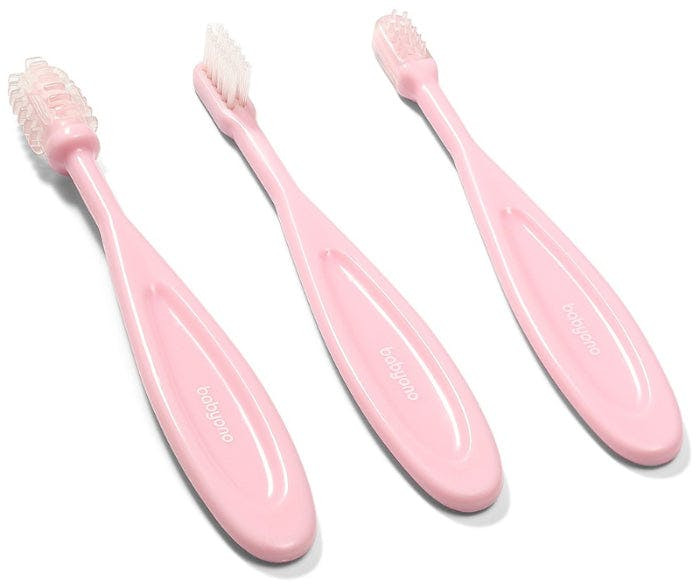 Juego de 3 cepillos de dientes bebé rosa
