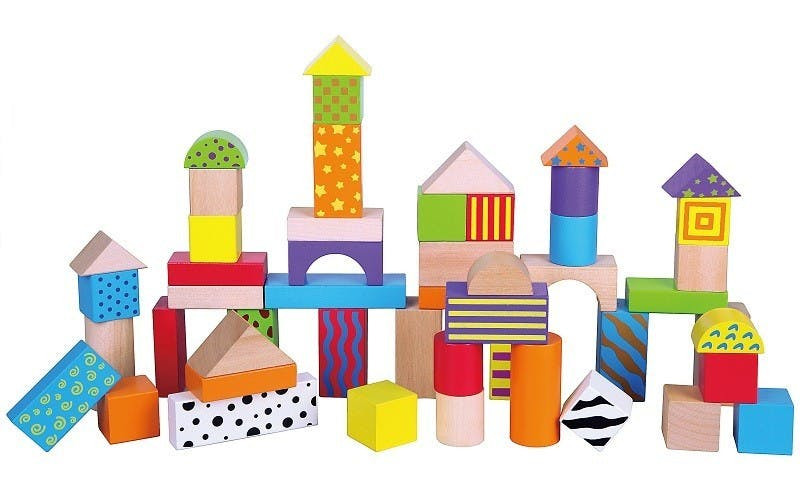 Conjunto De Blocos Coloridos 50 Peças Viga