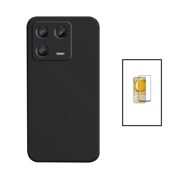 Full Cover 5D Tempered Glass Protector + Liquid Silicone Case for Xiaomi 13