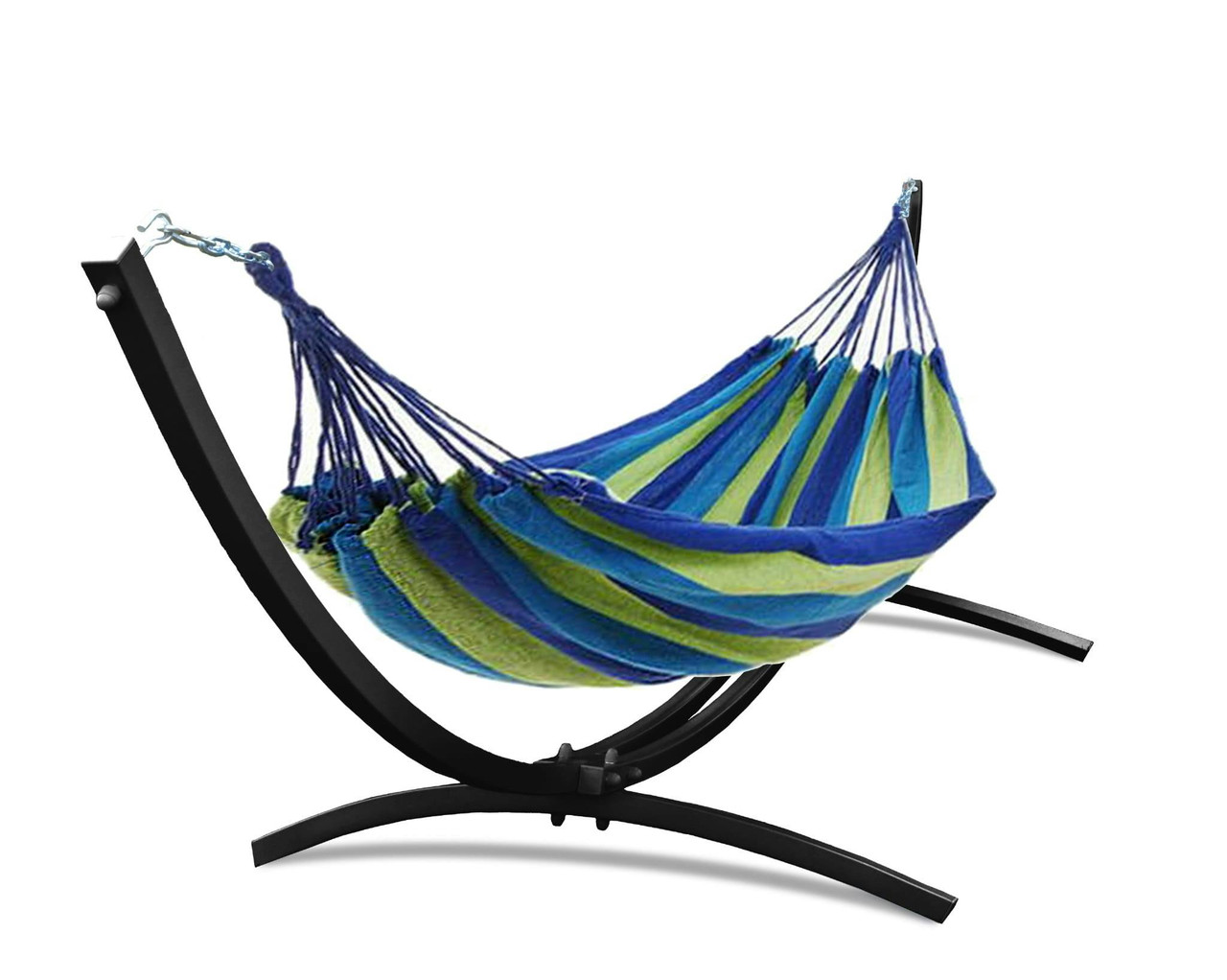 Estructura exterior con hamaca 220 x 150 cm azul y verde