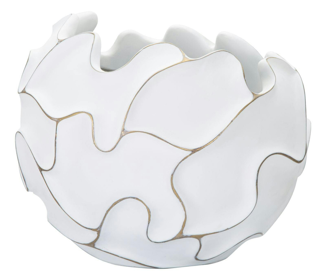 Pieza decorativa de resina con detalle de hoja ø 44x37 cm