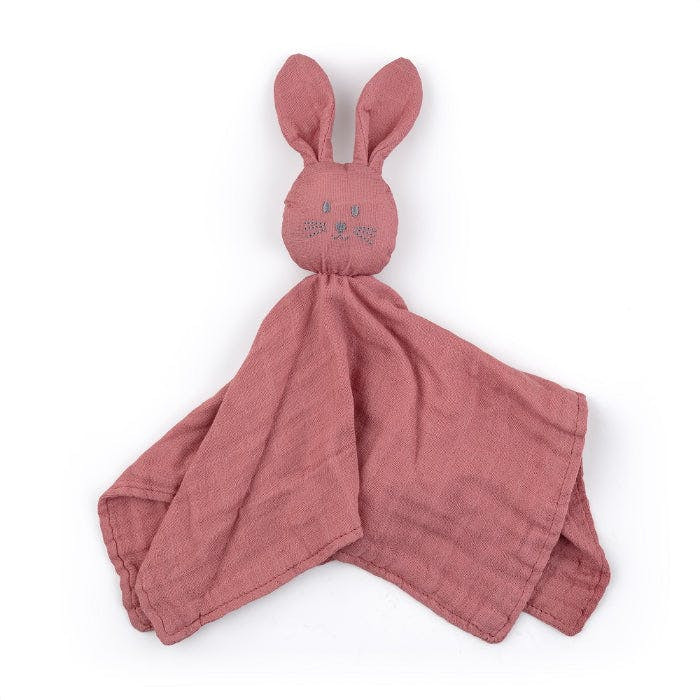 Doudou Hugo de muselina de bambú Dusty Rose