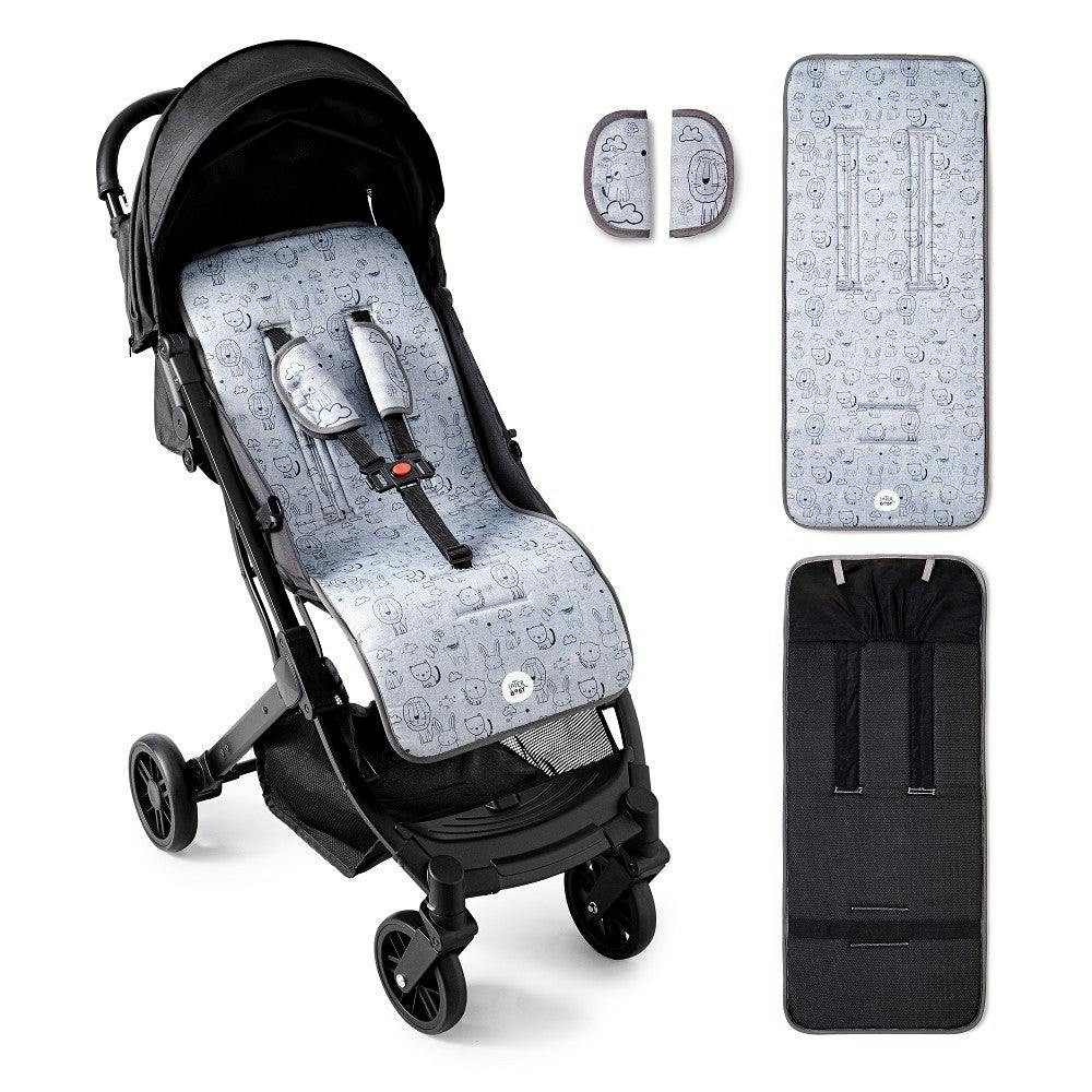 Forro Para Carrinho + Protetor De Cinto Cat Cinza Interbaby