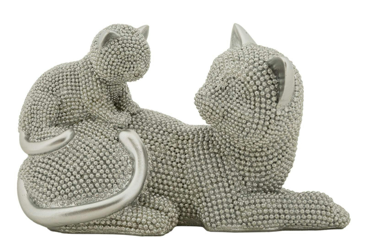 Figura decorativa gato con cachorro