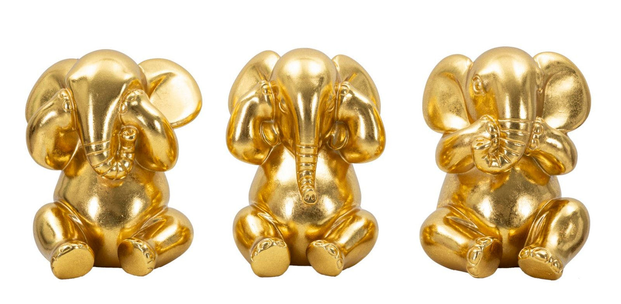 Set of 3 decorative elephants Non Vedo Non Sento Non Parlo