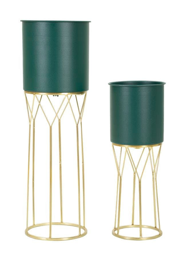Decorative vase set with geometric motifs, 2 pieces