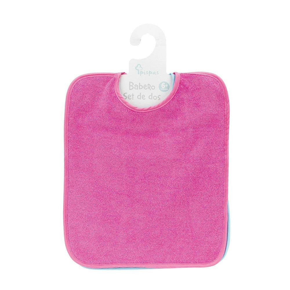 Baberos de rizo con cinta rosa Pack 2