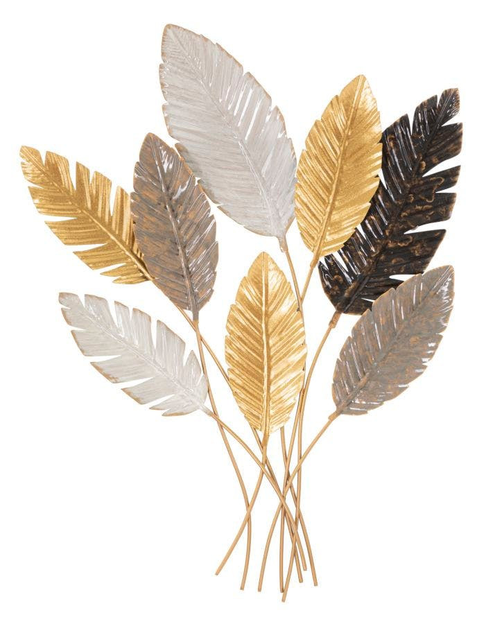Panel decorativo de hierro con hojas