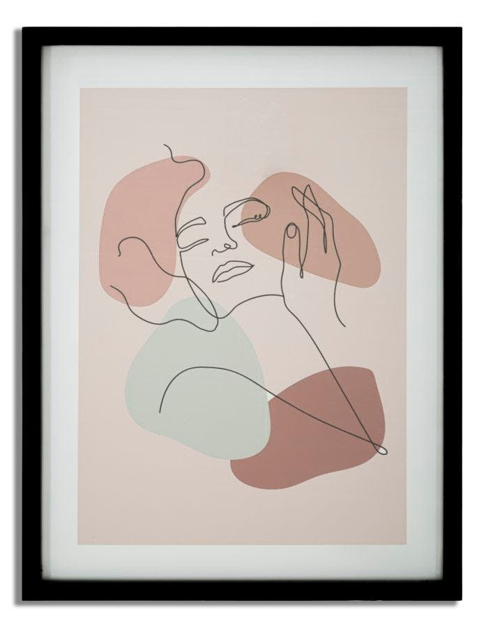 Marco decorativo rostro de mujer 35x2x47 cm
