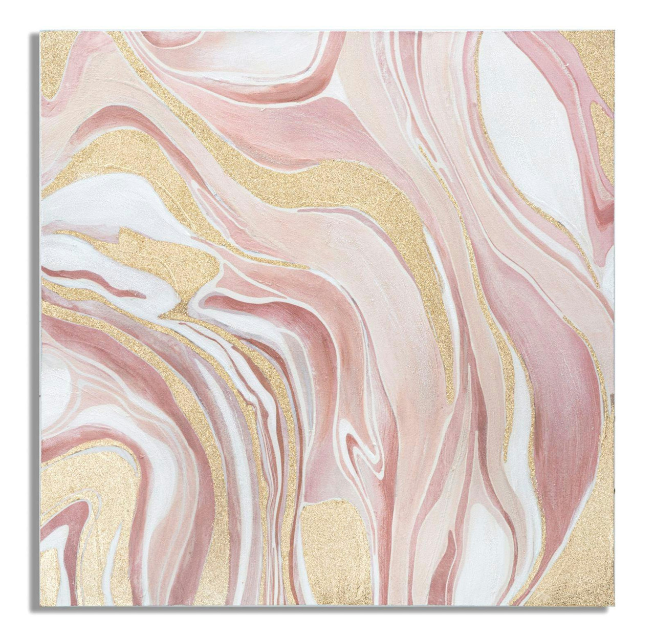 Pintura sobre lienzo abstracta con marco de madera