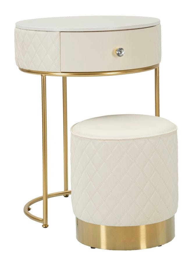 Toletta bedside table with Sharon pouf