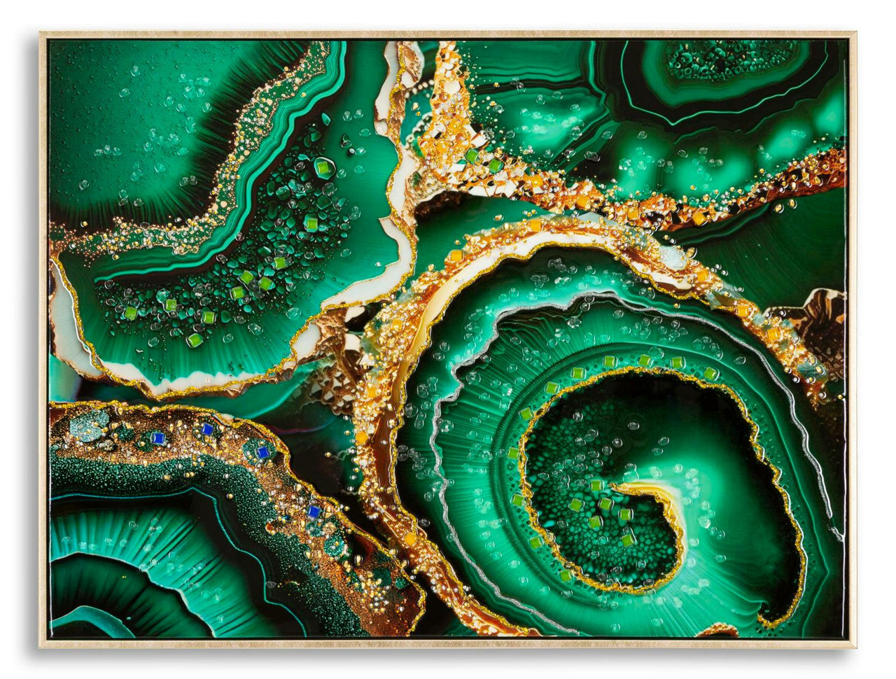 Pintura sobre lienzo con marco de madera Smeraldy
