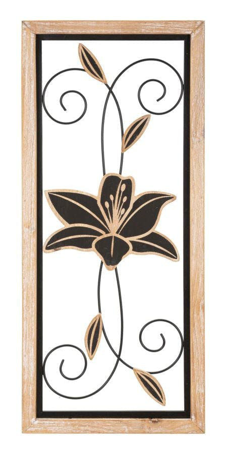 Panel decorativo 3D en metal y madera Koman