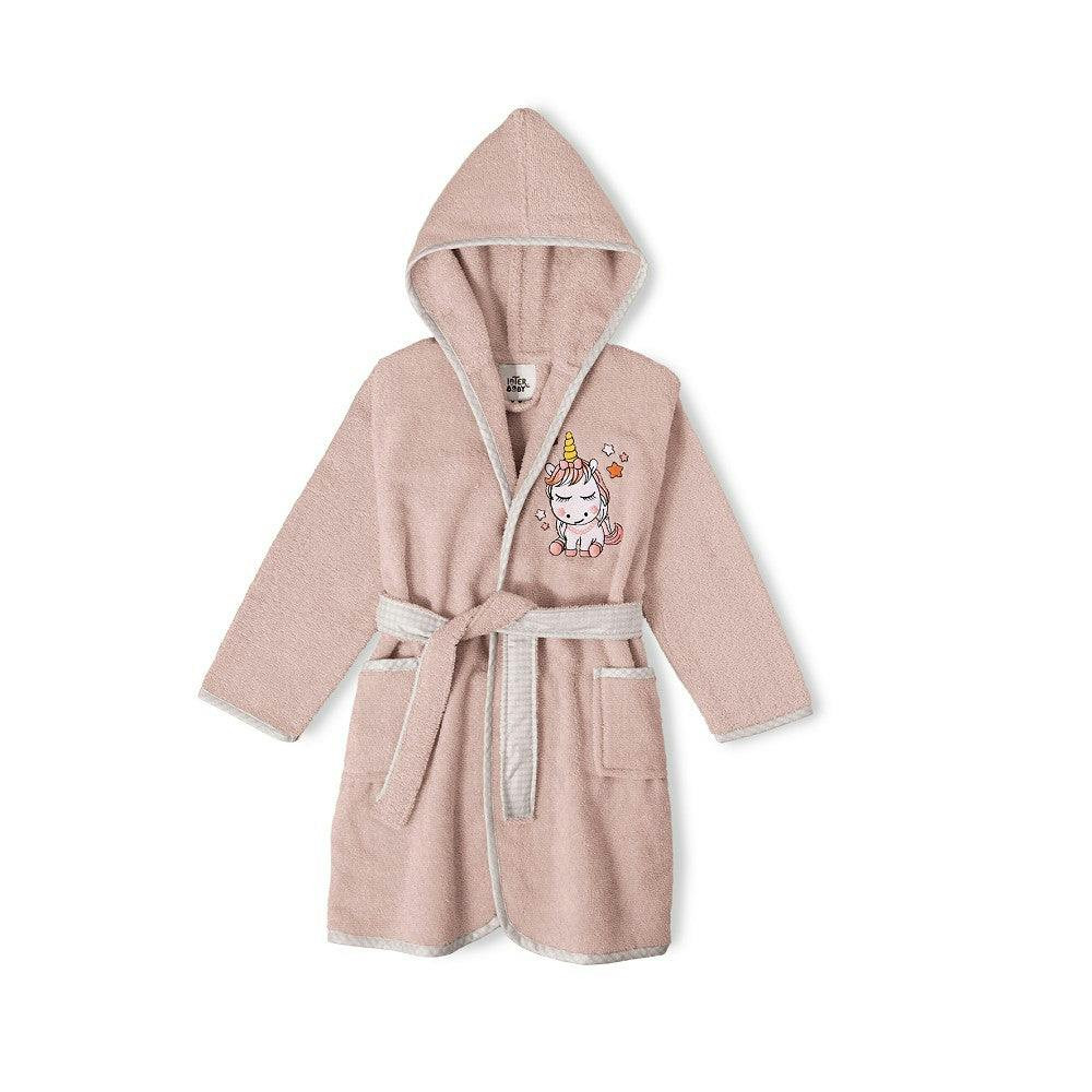 Children's dark pink bathrobe