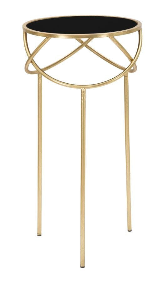 Ring side table metal and glass