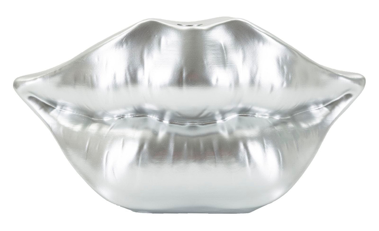 Jarra decorativa Mouth LiPorta plateada