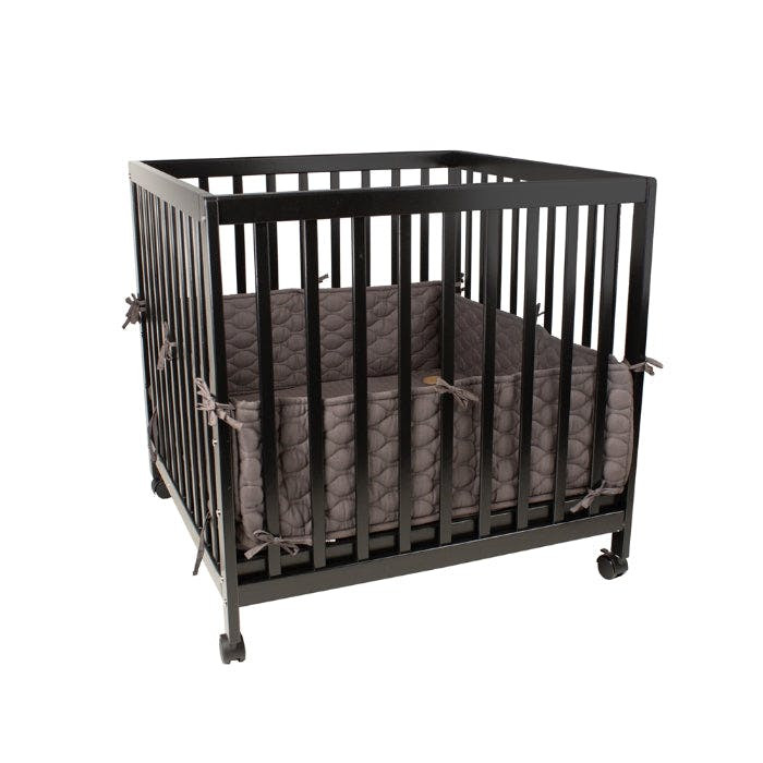 Parque infantil de madera de abedul 100x100 cm negro
