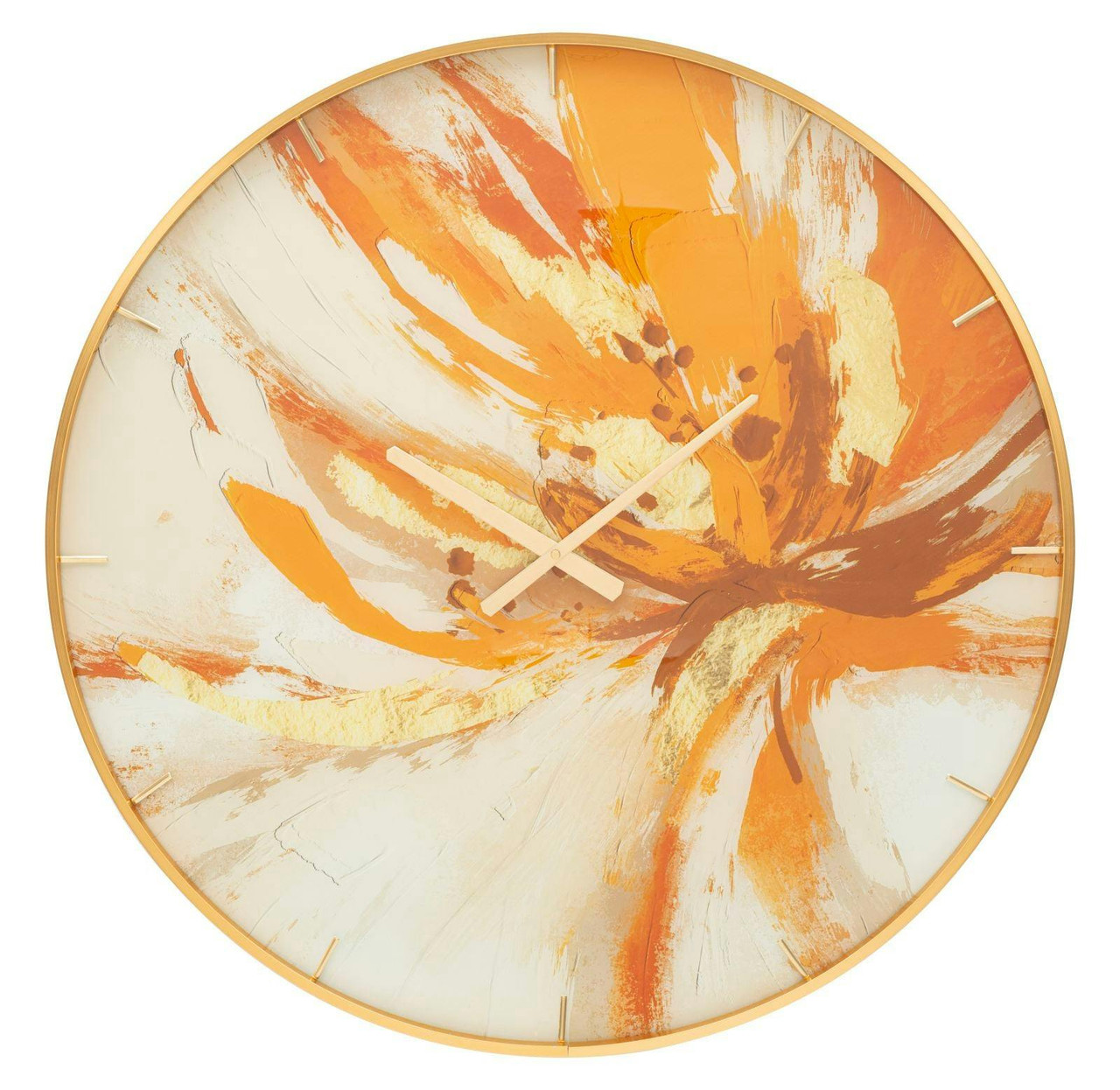 Reloj Glass Toply con tapa de vidrio y marco dorado