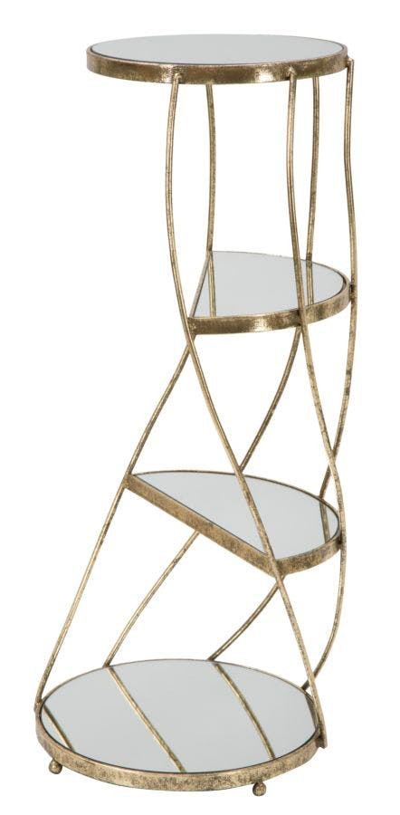 Mesa teléfono Twisty metal y tapa de vidrio