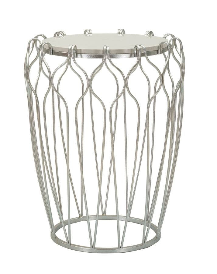 Mesa auxiliar Hook en metal plateado
