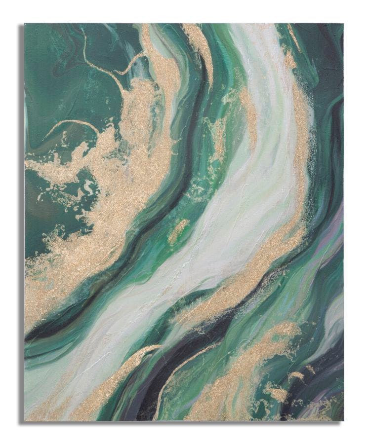 Pintura sobre lienzo Greenery con marco de madera