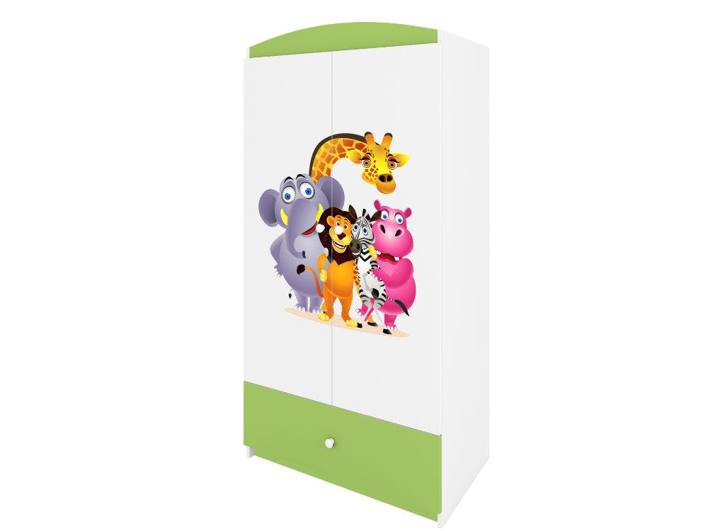 Armario BabyDreams Zoo Green con cajones y estantes