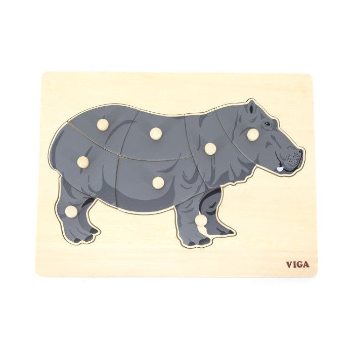 Puzzle Montessori Viga Hipopotam