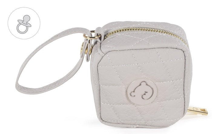 Portachupetes Maria imitación cuero beige